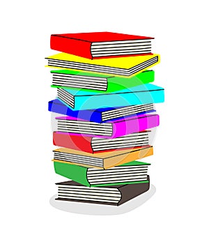 Stacks of books. Bookstore, library, book shop. Literature, dictionaries, encyclopedias, planners. Vector illustration