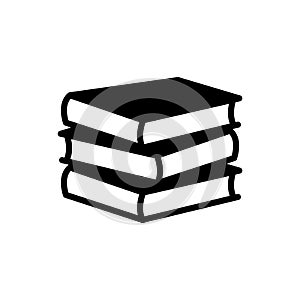 Stacks of books vector silhouette illustration for study icon or library symbol.