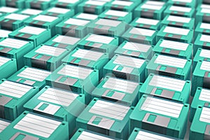 Stacks of brand new floppy disks