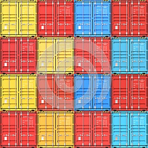 Stacks of cargo containers at the docks from Cargo freight ship as a concept of import, export and logistic. 3d