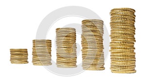Stacks chart coins isolated