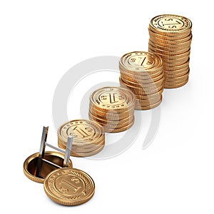 Stacks of coins. Business strategy concept. Business objection. Economic management