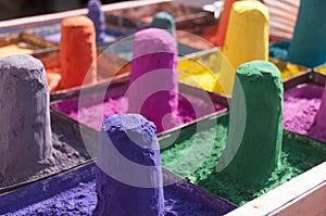 Stacks of colors used for hindu bindi