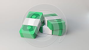 Stacks of Dollar Bills Icon. Saving Money Concept. 3D Render.