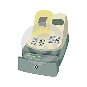 Stacks of electronic cash registers, background with vector design illustration photo