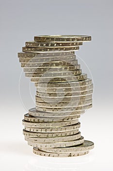 Stacks of euro coins