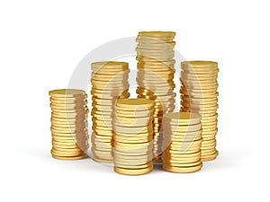 Stacks of gold coins