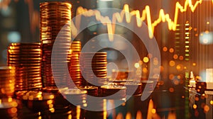 The stack of gold coins.AI generated image