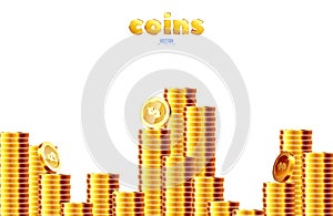 Stacks of gold coins. Golden City