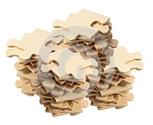 Stacks of Jigsaw Puzzle Pieces