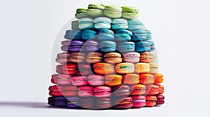 Stacks of macaroons, a symphony of colors and layers, forming towers of heavenly confections