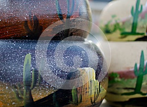 Stacks of Mexican ceramic decorative pots in workshop - 2