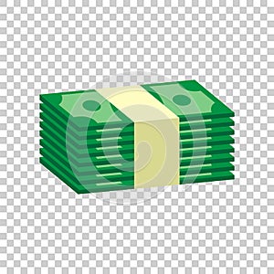 Stacks of money cash. Vector illustration in flat design on isolated background