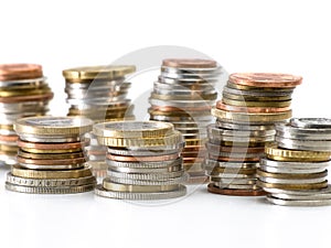 Stacks of money coins