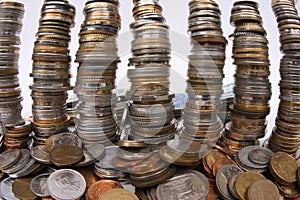 Stacks of Old Coins - Greed