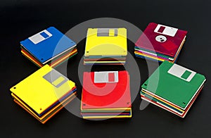Stacks of Old Floppy Disks