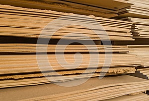 Stacks of old MDF of poor quality