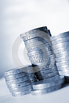 Stacks of One Pound Coins