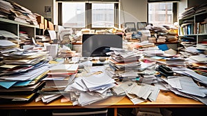 stacks paper in office