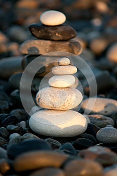 Stacks of pebble stones