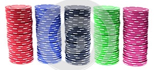 Stacks of Poker Chips