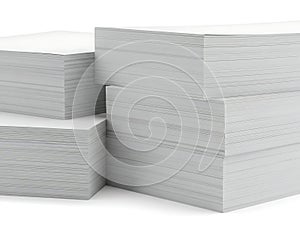 Stacks of pristine white paper sheets