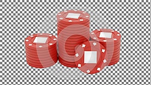 Stacks of Red Poker Chips