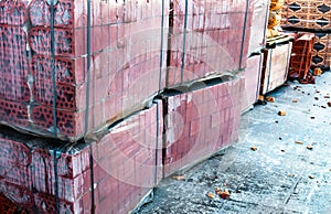 Stacks of silicate bricks