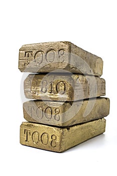 Stacks of solid gold bars