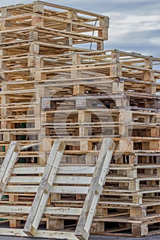 Stacks of Wood Pallet Ready For Reuse 3