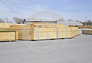 Stacks of wood trestles