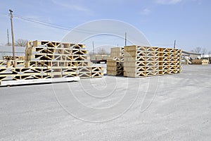 Stacks of wood trestles