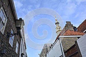 Stadhuis Museum in ZIERIKZEE with house facade on Zeeland / Netherlands