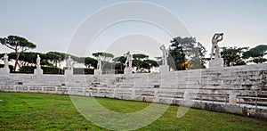 Stadio dei Marmi, Foro Italico, at sunrise, Rome