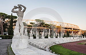 Stadio dei Marmi, Foro Italico, at sunrise, Rome