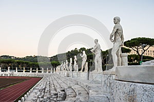 Stadio dei Marmi, Foro Italico, at sunrise, Rome