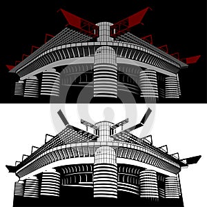 Stadion San Siro or Giuseppe Meazza illustration vector