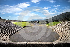 Stadium in the city of Ancient Messina, Peloponnes, Greece