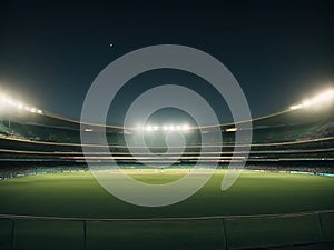 Stadium of cricket night, Sport building professional background, ai generated