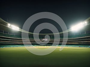 Stadium of cricket night, Sport building professional background, ai generated