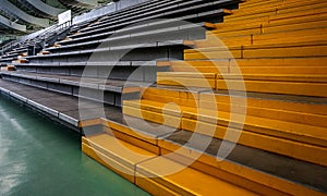 Stadium with designed wall structure.