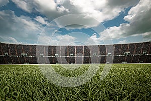 Stadium football with fans before the match.