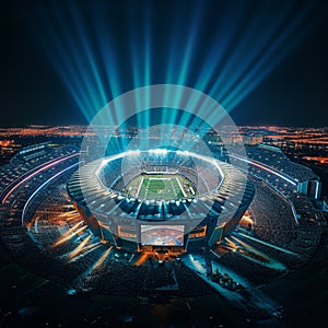 Aerial View of Stadium at Night