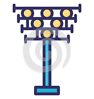 stadium light, light tower Isolated Vector Icon that can be easily modified or edited