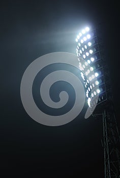 Stadium Lights Against Dark Night Sky