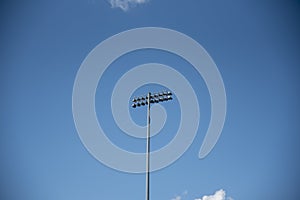 Stadium Lights with blue sky background