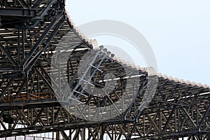 Stadium roof with floodlights