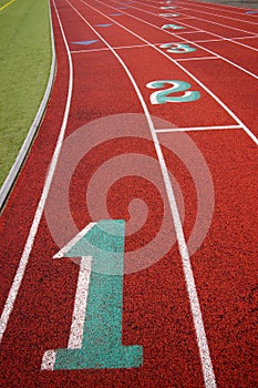 Stadium Running Track Lane Markers Sports Field Number Markings