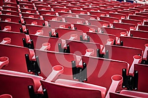 Stadium seats red seats