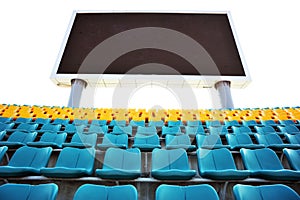 Stadium seats and score board